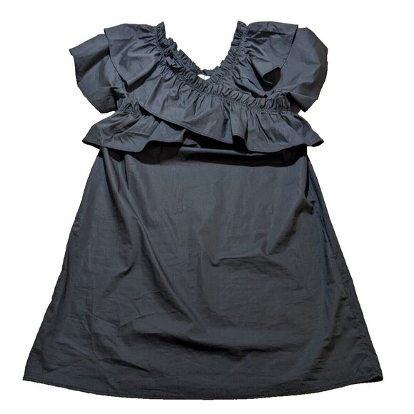 NWT Hayden Los Angeles Women's Mini Ruffle Shift Black Mini Dress Size Large - Picture 1 of 9